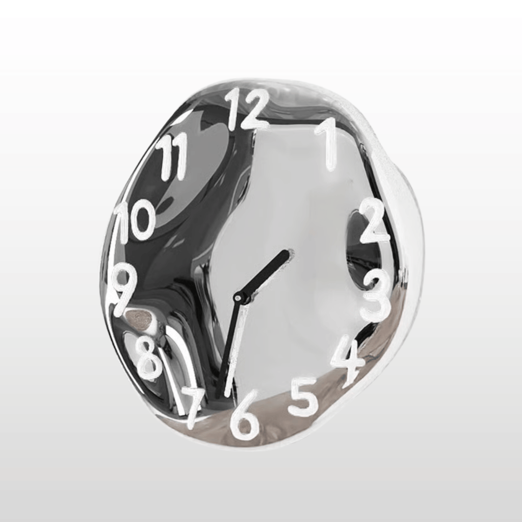 Distorted Numeral Art Wall Clock