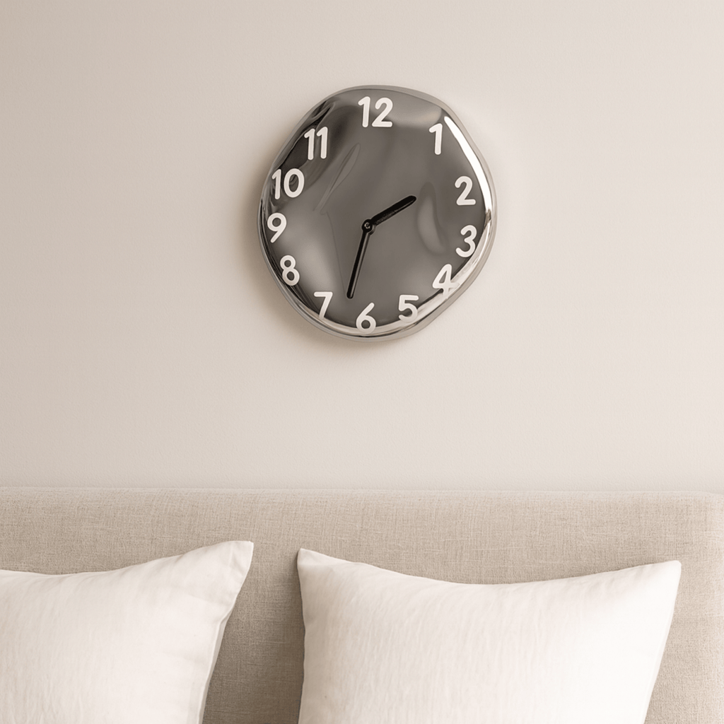 Distorted Numeral Art Wall Clock