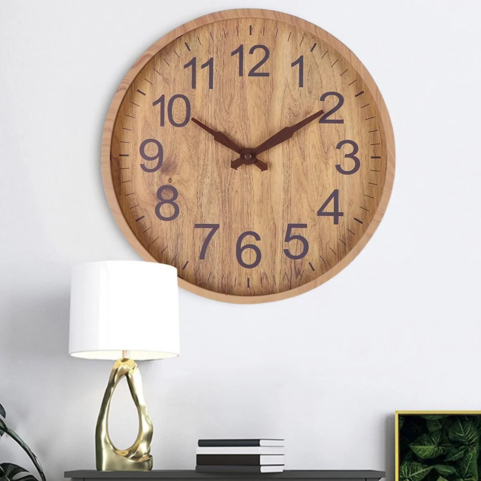Round Wood Grain Wall Clock