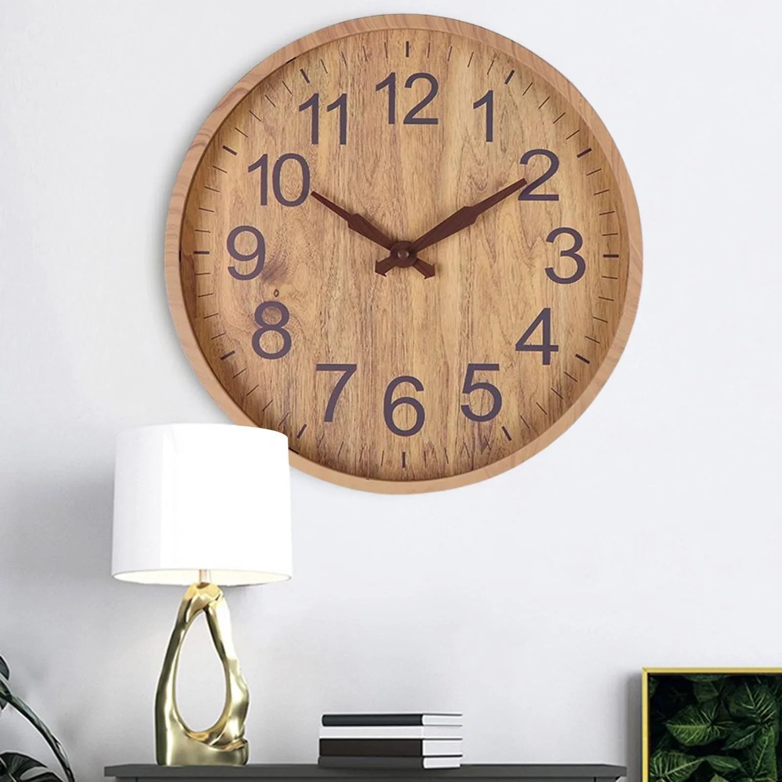 Round Wood Grain Wall Clock