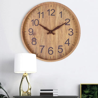 Round Wood Grain Wall Clock