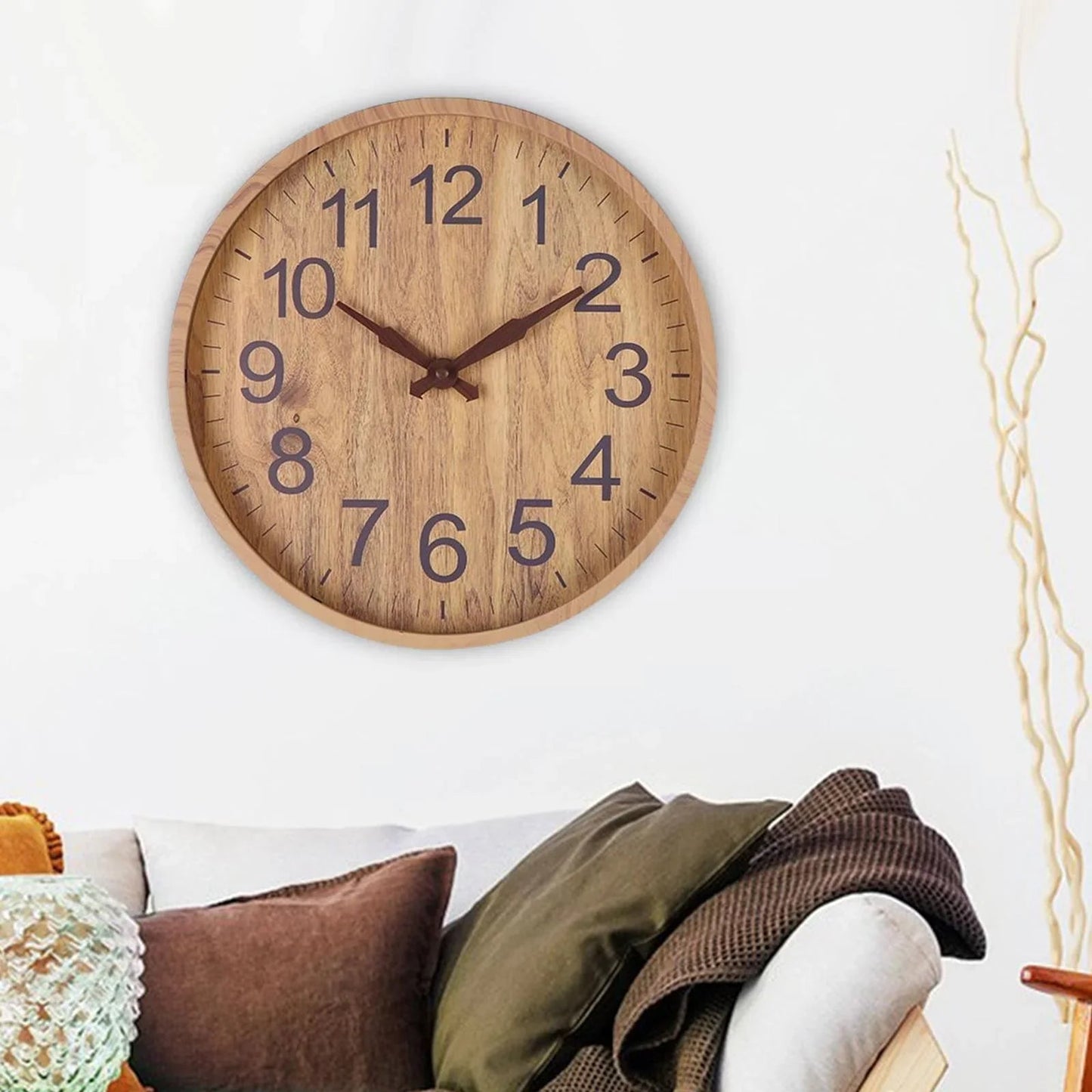 Round Wood Grain Wall Clock