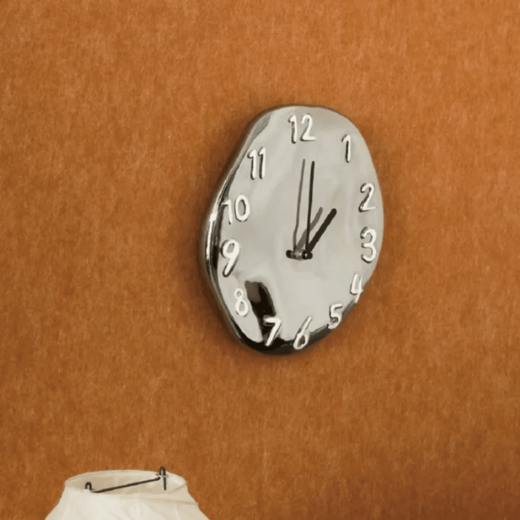 Distorted Numeral Art Wall Clock