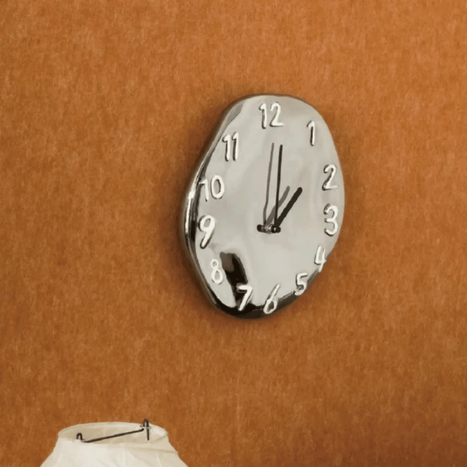 Distorted Numeral Art Wall Clock