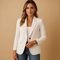 Addison Stretch Woven Blazer – Single-Button Notched-Lapel Flap-Pocket Workwear