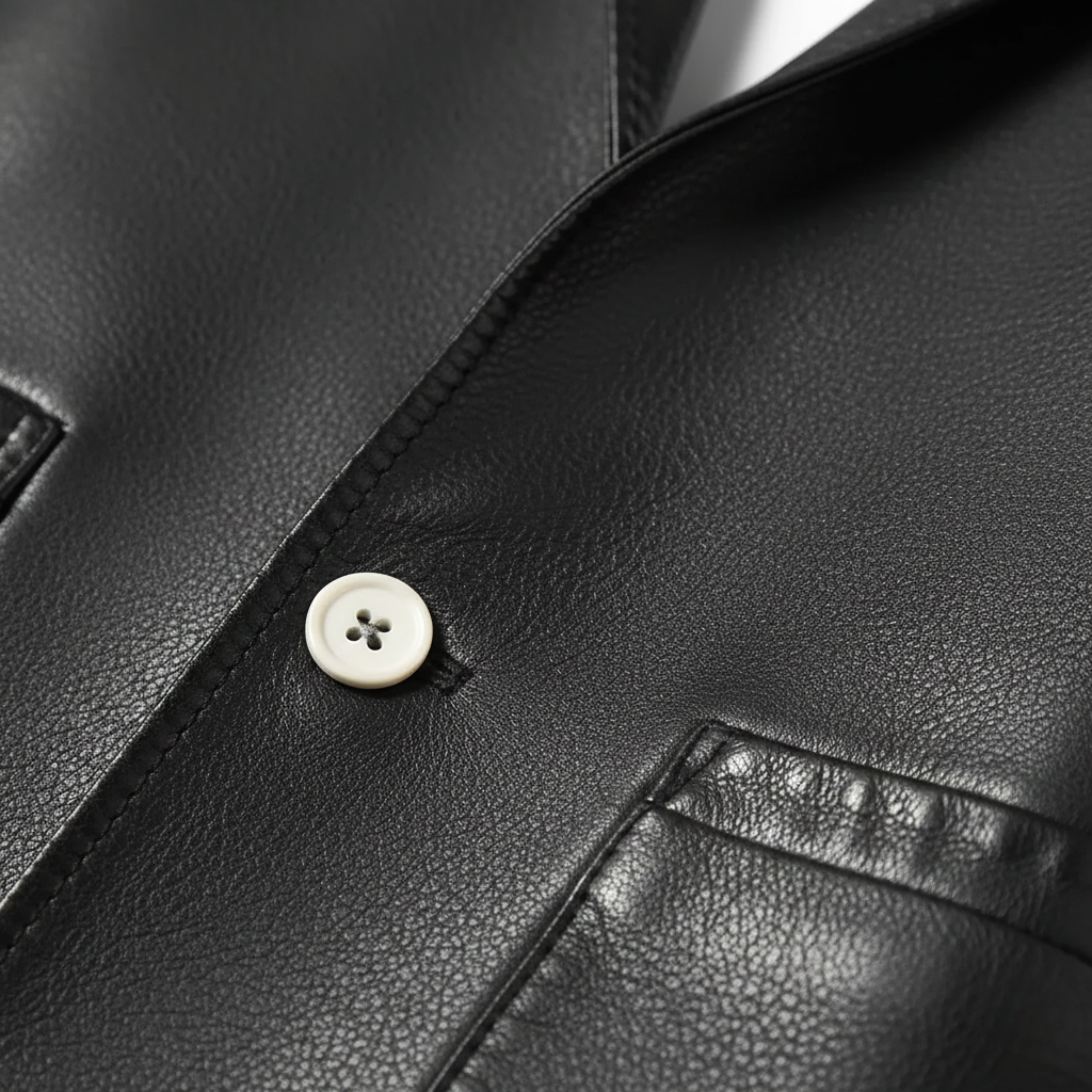 Alessandro Premium Leather Blazer – Single-Breasted Notch Lapel Tailored Jacket