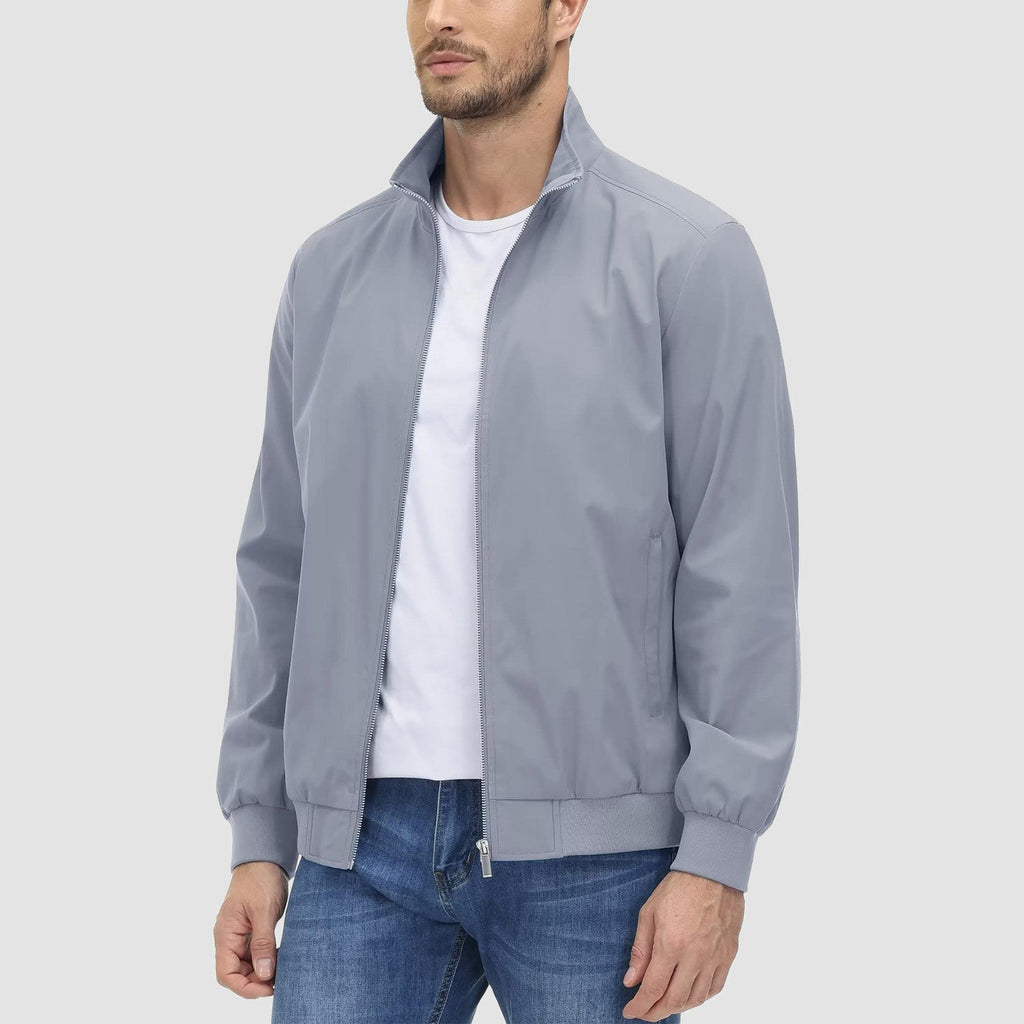 Daniel Lightweight Bomber Jacket – Ribbed-Trim Zip-Up Transitional Outerwear