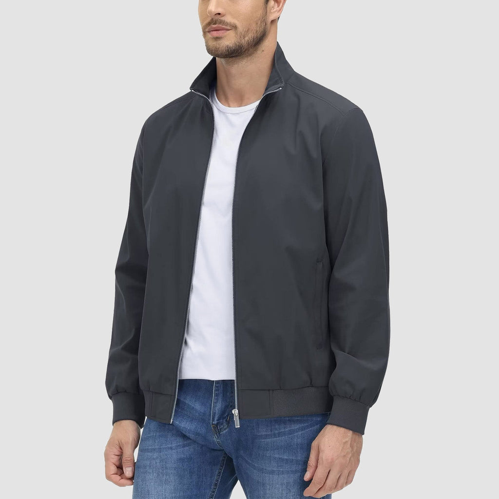Daniel Lightweight Bomber Jacket – Ribbed-Trim Zip-Up Transitional Outerwear