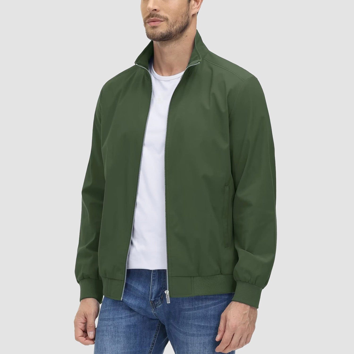 Daniel Lightweight Bomber Jacket – Ribbed-Trim Zip-Up Transitional Outerwear