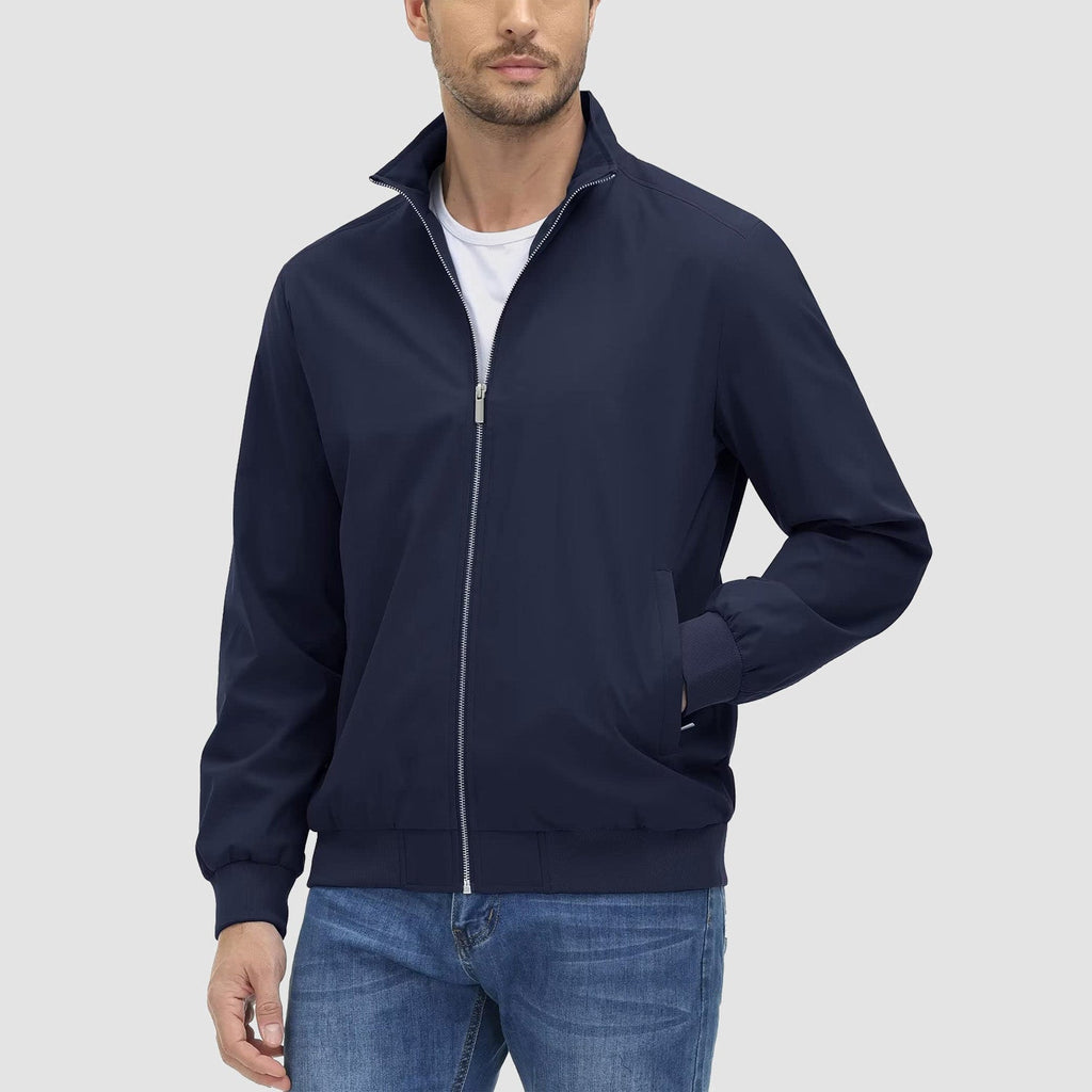 Daniel Lightweight Bomber Jacket – Ribbed-Trim Zip-Up Transitional Outerwear