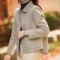 Daniela Wool Blend Short Coat – Piped-Trim Button-Front Structured Outerwear