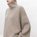 Erich Soft Knit Oversized Turtleneck – Drop Shoulder Ribbed Cozy Sweater