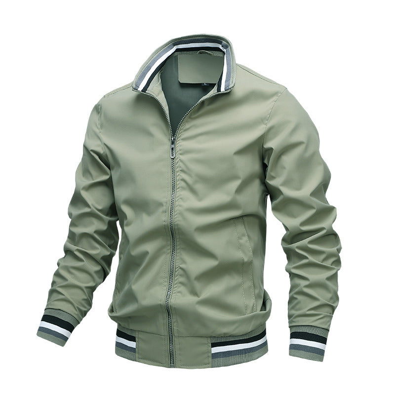 Freddie Lightweight Bomber Jacket – Striped-Trim Zip-Up Breathable Outerwear
