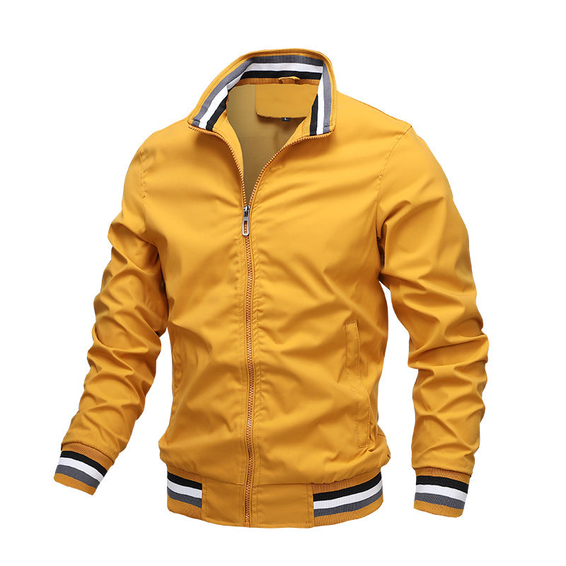 Freddie Lightweight Bomber Jacket – Striped-Trim Zip-Up Breathable Outerwear