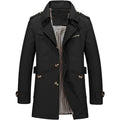 Gabriel Cotton Twill Trench Coat – Notch Lapel Zip Pocket Belted Cuff Jacket