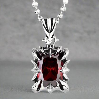 HexGleam Stainless Steel Gem Pendant Unisex Necklace