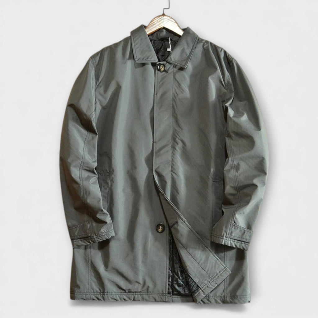 Harrison Water-Repellent Rain Jacket – Quilted Lining Adjustable Cuffs Trench Coat