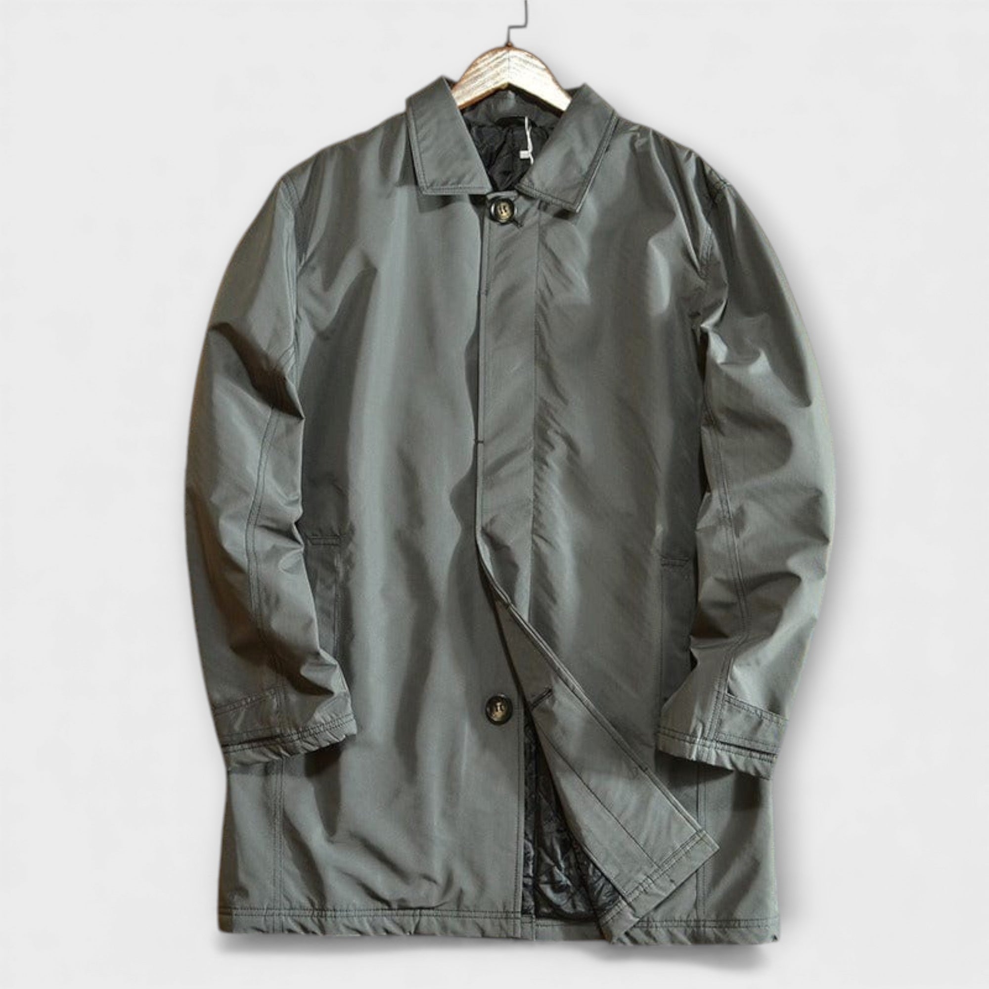 Harrison Water-Repellent Rain Jacket – Quilted Lining Adjustable Cuffs Trench Coat