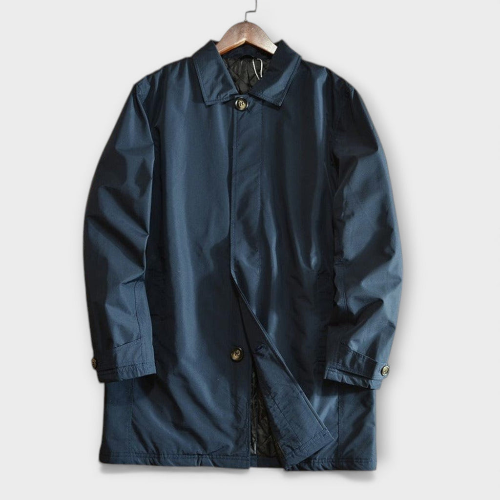 Harrison Water-Repellent Rain Jacket – Quilted Lining Adjustable Cuffs Trench Coat