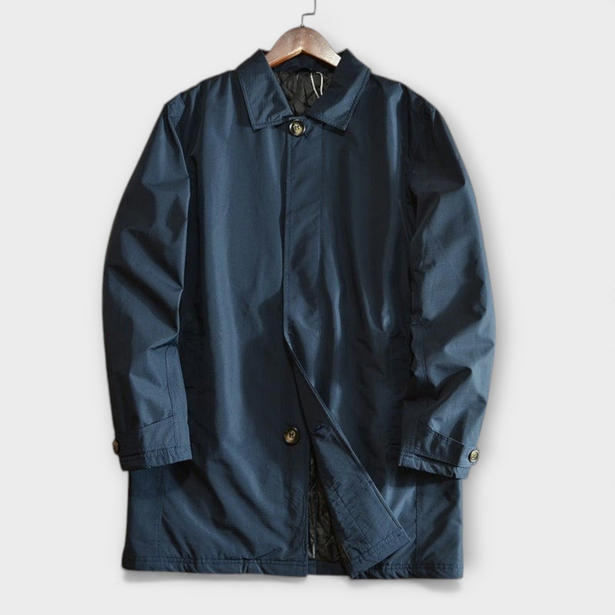 Harrison Water-Repellent Rain Jacket – Quilted Lining Adjustable Cuffs Trench Coat