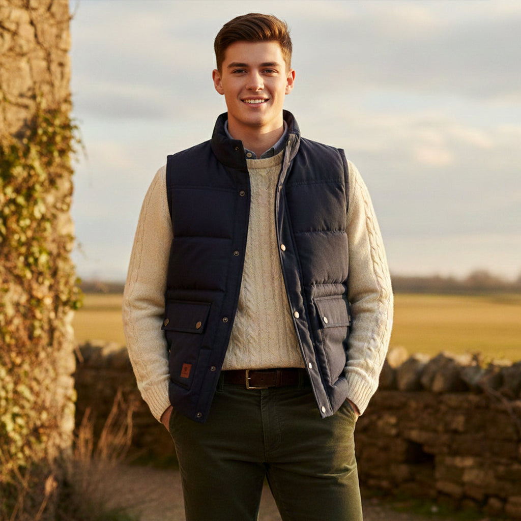 Hayden Fleece-Lined Utility Vest – Stand-Collar Multi-Pocket Winter Layering