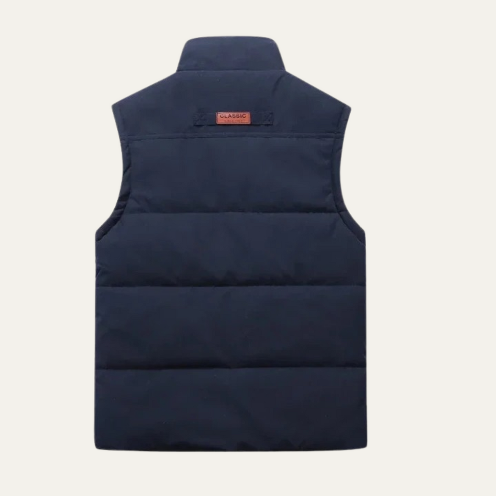 Hayden Fleece-Lined Utility Vest – Stand-Collar Multi-Pocket Winter Layering