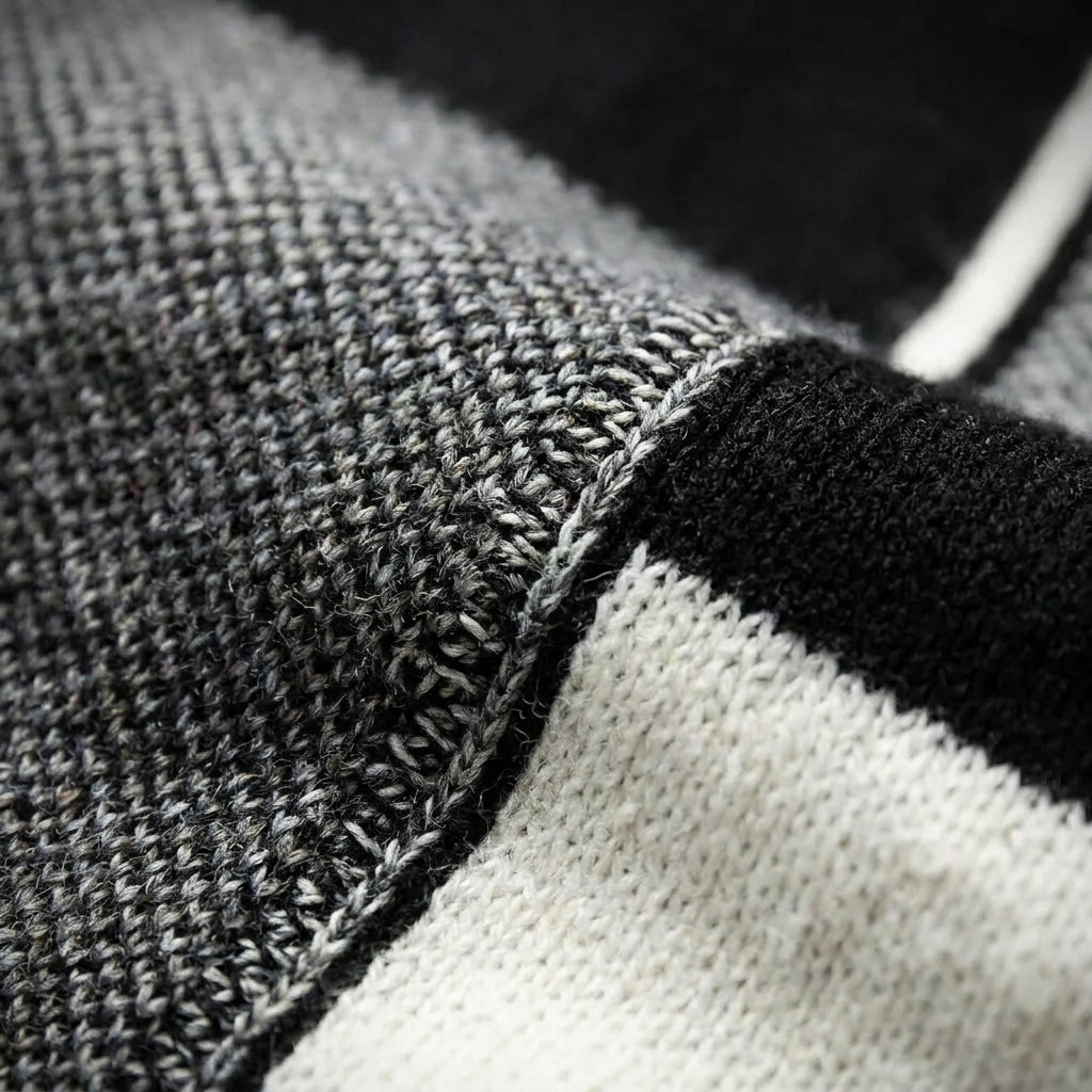Ignazio Cotton Blend Colorblock Sweater – Textured Crewneck Layering Knitwear