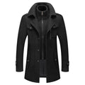 Ignazio Wool Blend Coat – Zip-Front Button Placket Flap Pocket Outerwear