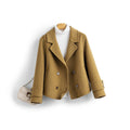 Josephine Wool Cropped Coat – Double-Breasted Notched-Lapel Tailored Outerwear