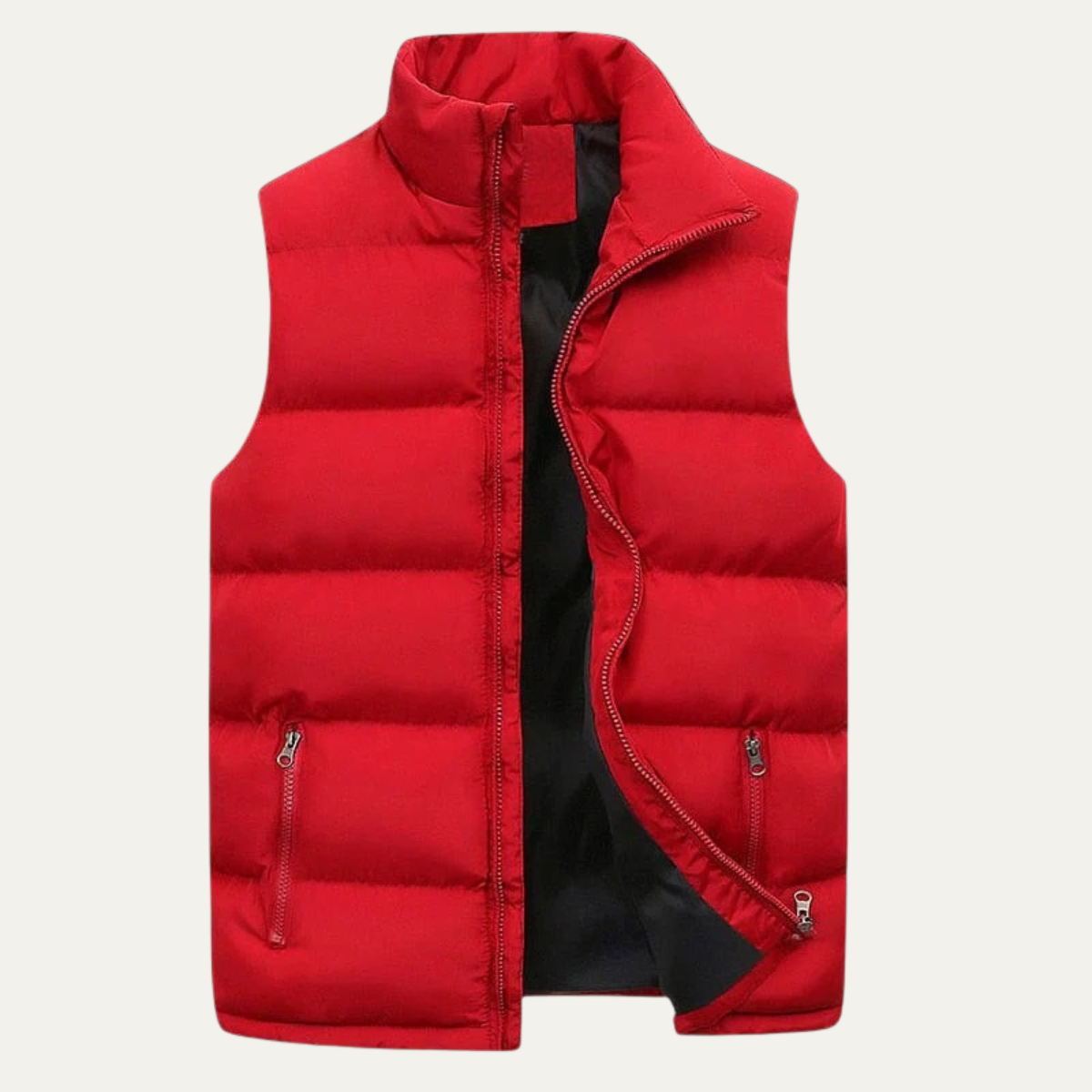 Luca Quilted Padded Puffer Vest – Stand-Collar Zip-Up Layering Gilet