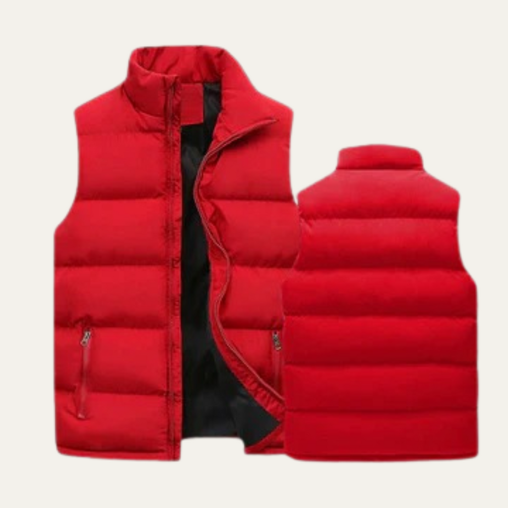 Luca Quilted Padded Puffer Vest – Stand-Collar Zip-Up Layering Gilet