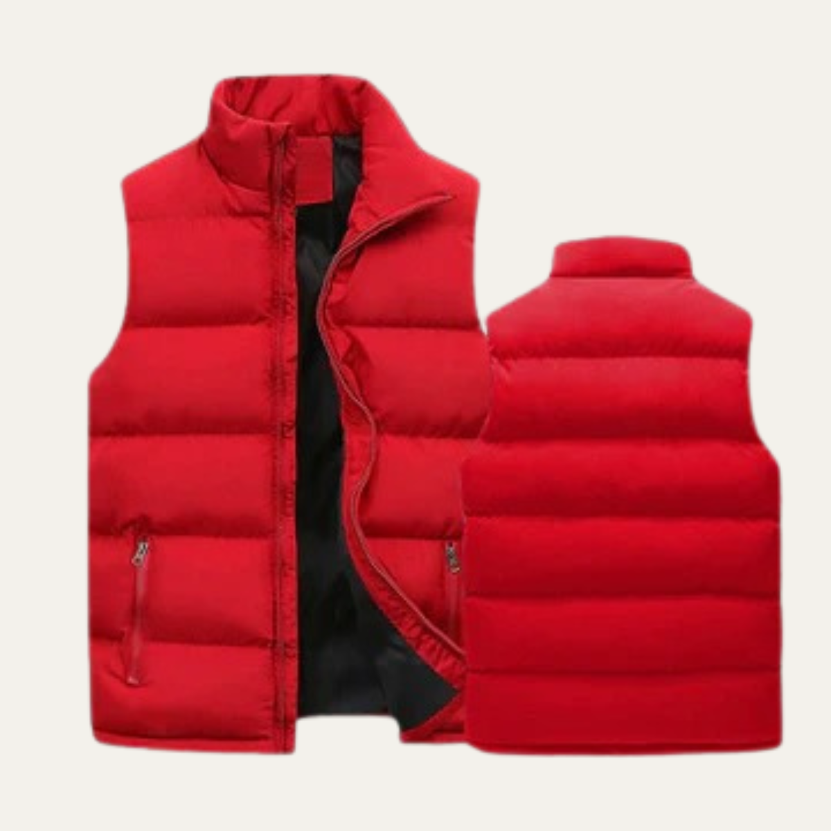 Luca Quilted Padded Puffer Vest – Stand-Collar Zip-Up Layering Gilet