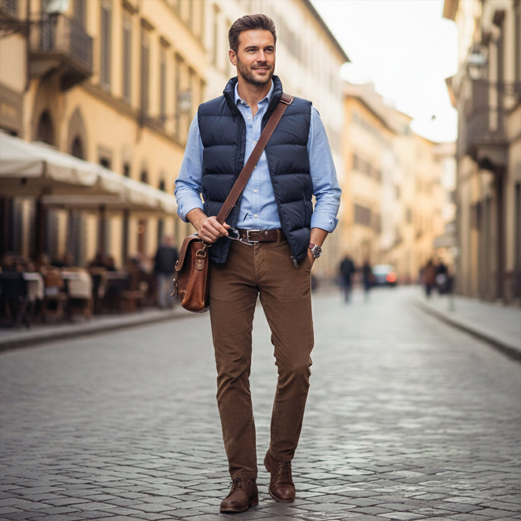 Luca Quilted Padded Puffer Vest – Stand-Collar Zip-Up Layering Gilet