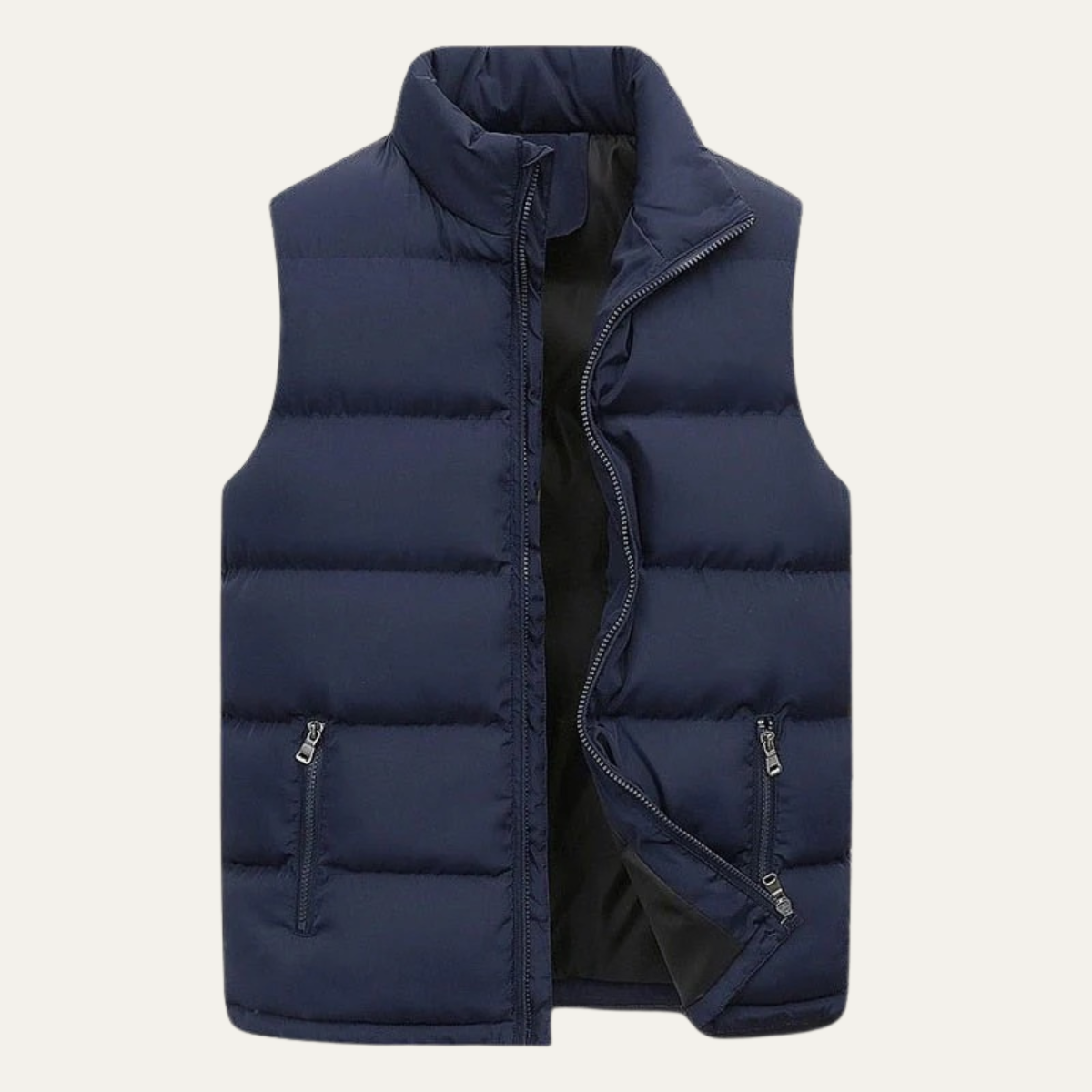Luca Quilted Padded Puffer Vest – Stand-Collar Zip-Up Layering Gilet