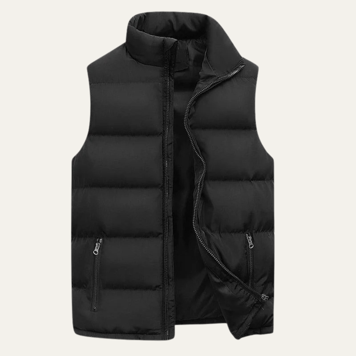 Luca Quilted Padded Puffer Vest – Stand-Collar Zip-Up Layering Gilet