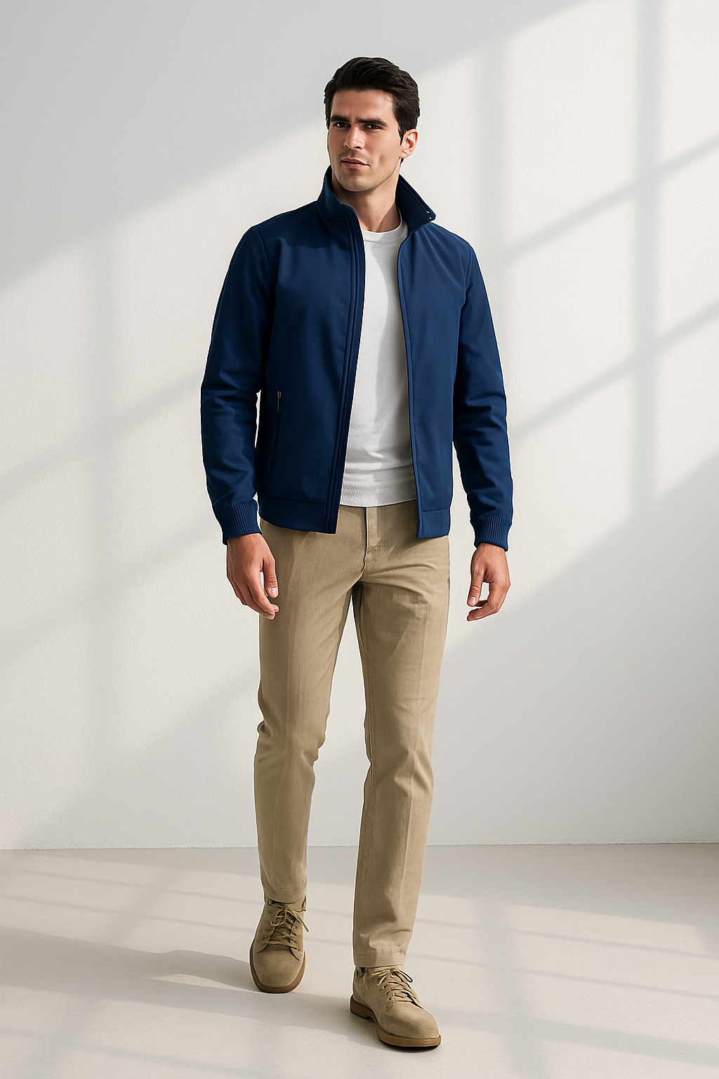Marco Lightweight Bomber Jacket – Structured-Fit Stand-Collar Zip-Up Outerwear