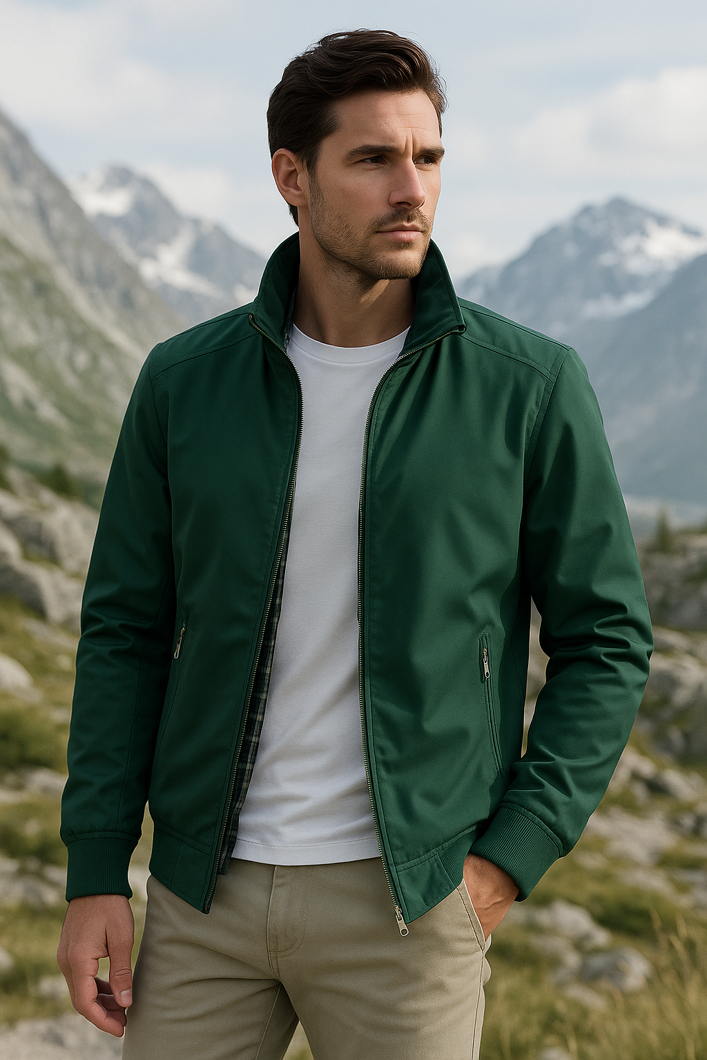 Marco Lightweight Bomber Jacket – Structured-Fit Stand-Collar Zip-Up Outerwear