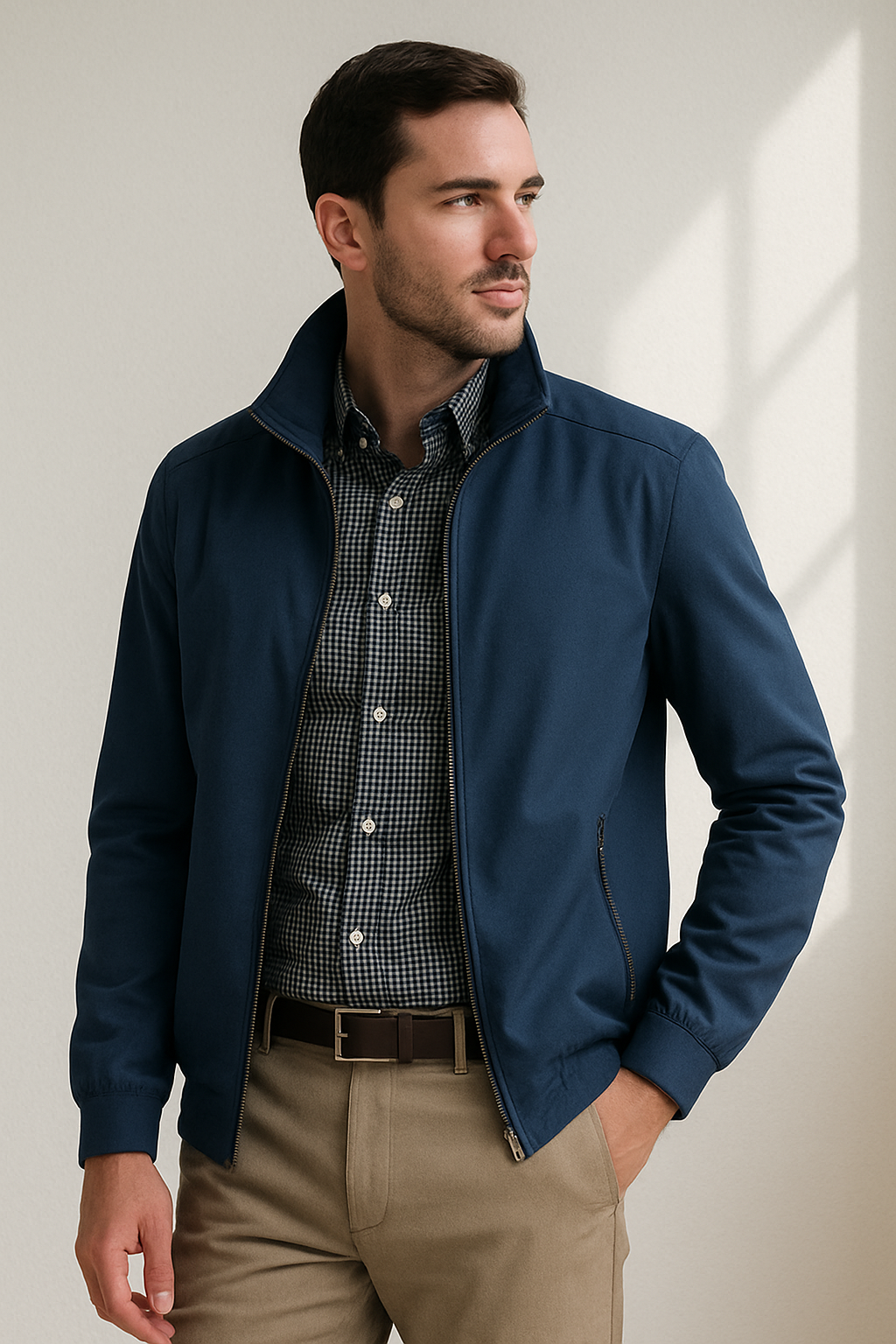 Marco Lightweight Bomber Jacket – Structured-Fit Stand-Collar Zip-Up Outerwear