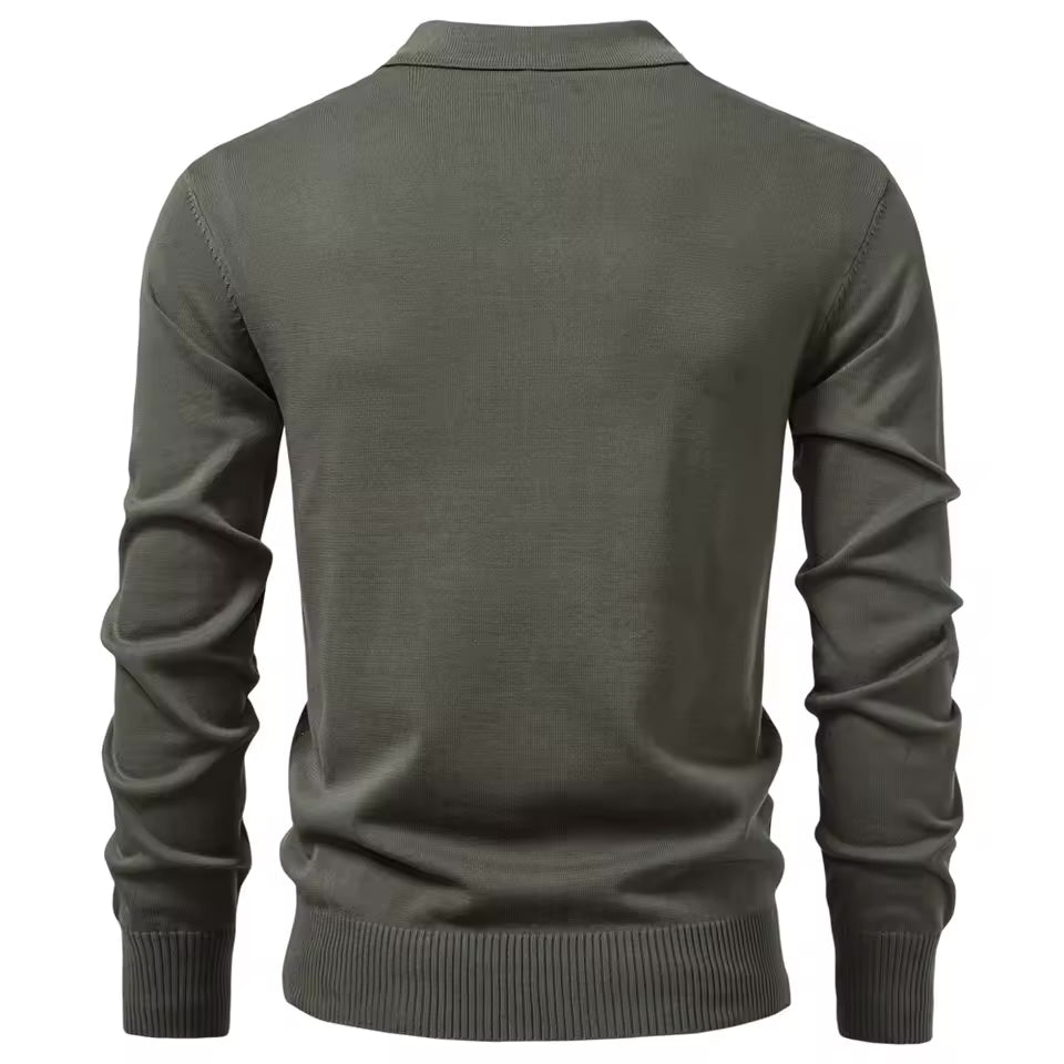 Mariano Quarter-Zip Sweater – Cable Knit Ribbed Collar Slim Pullover