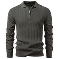 Mariano Quarter-Zip Sweater – Cable Knit Ribbed Collar Slim Pullover