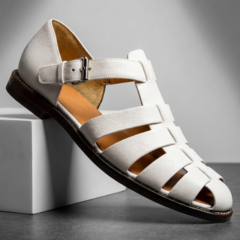 Marvin Leather Fisherman Sandals – Breathable Closed-Toe Buckled Footwear