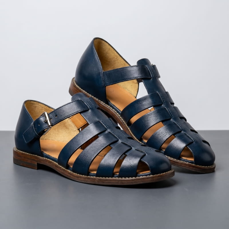 Marvin Leather Fisherman Sandals – Breathable Closed-Toe Buckled Footwear