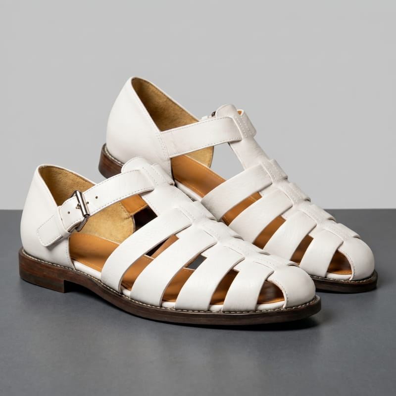 Marvin Leather Fisherman Sandals – Breathable Closed-Toe Buckled Footwear