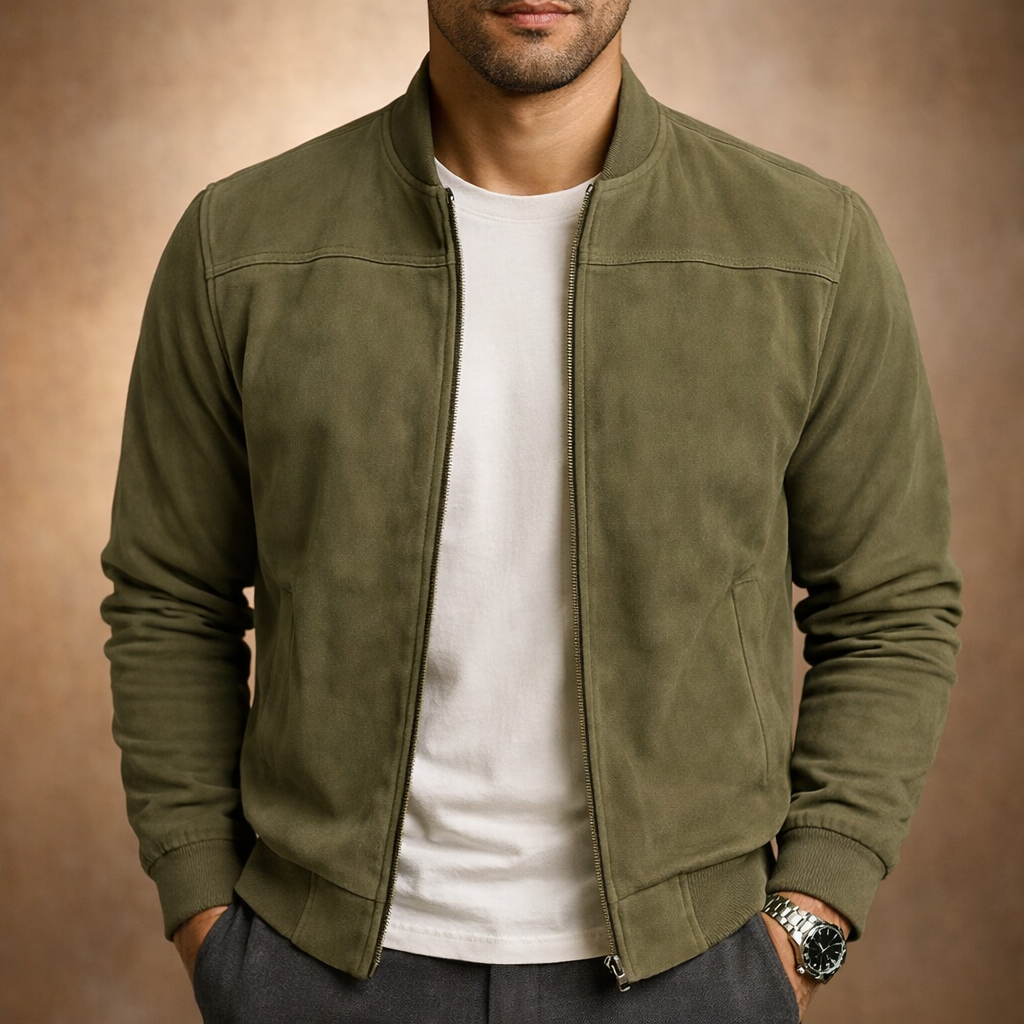 Mauro Suede Bomber Jacket – Tailored Lightweight Smart-Casual Outerwear