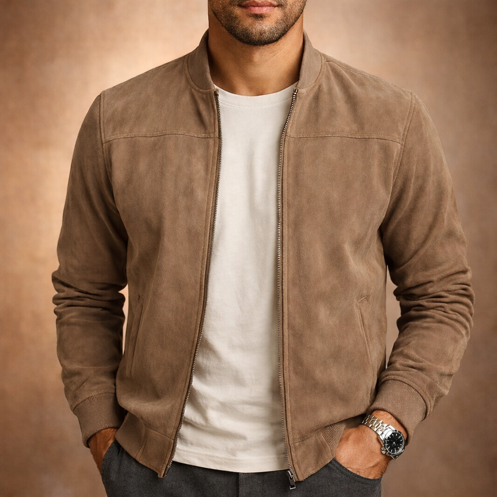 Mauro Suede Bomber Jacket – Tailored Lightweight Smart-Casual Outerwear