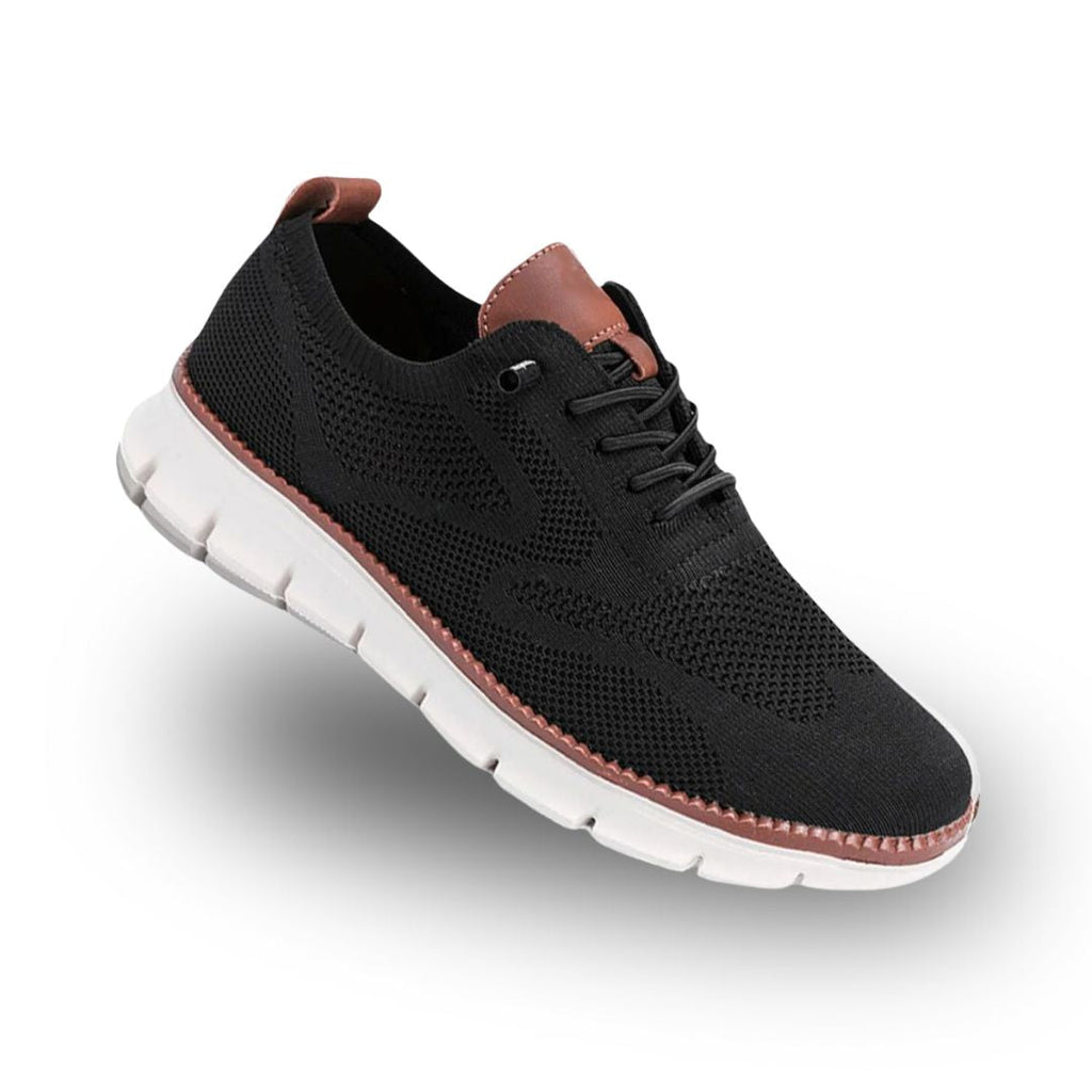 Montari Knit Slip-On Walking Shoes – Moc-Toe Cushioned Comfort Lace-Up Trainers