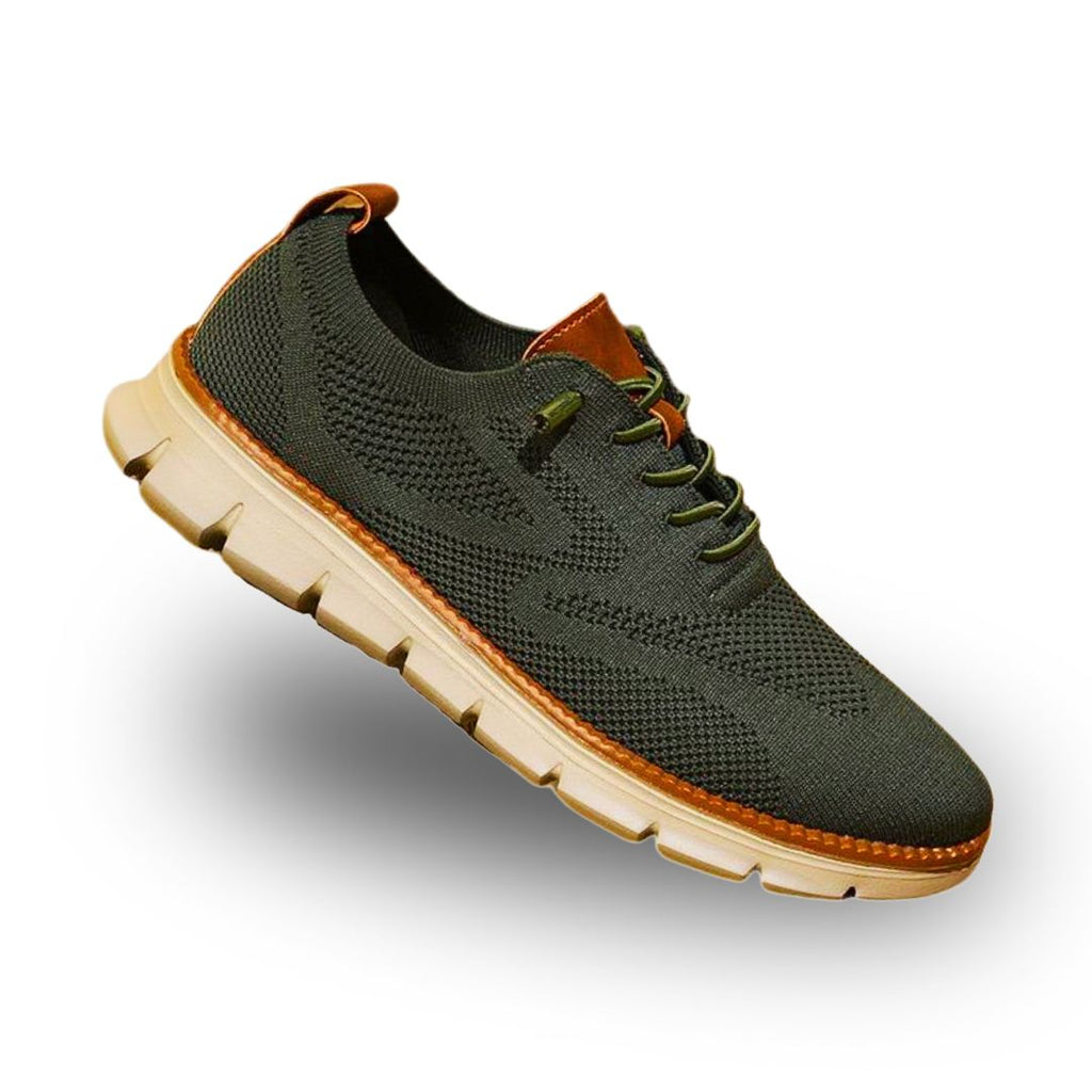 Montari Knit Slip-On Walking Shoes – Moc-Toe Cushioned Comfort Lace-Up Trainers