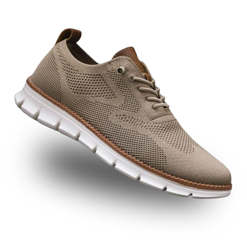 Montari Knit Slip-On Walking Shoes – Moc-Toe Cushioned Comfort Lace-Up Trainers