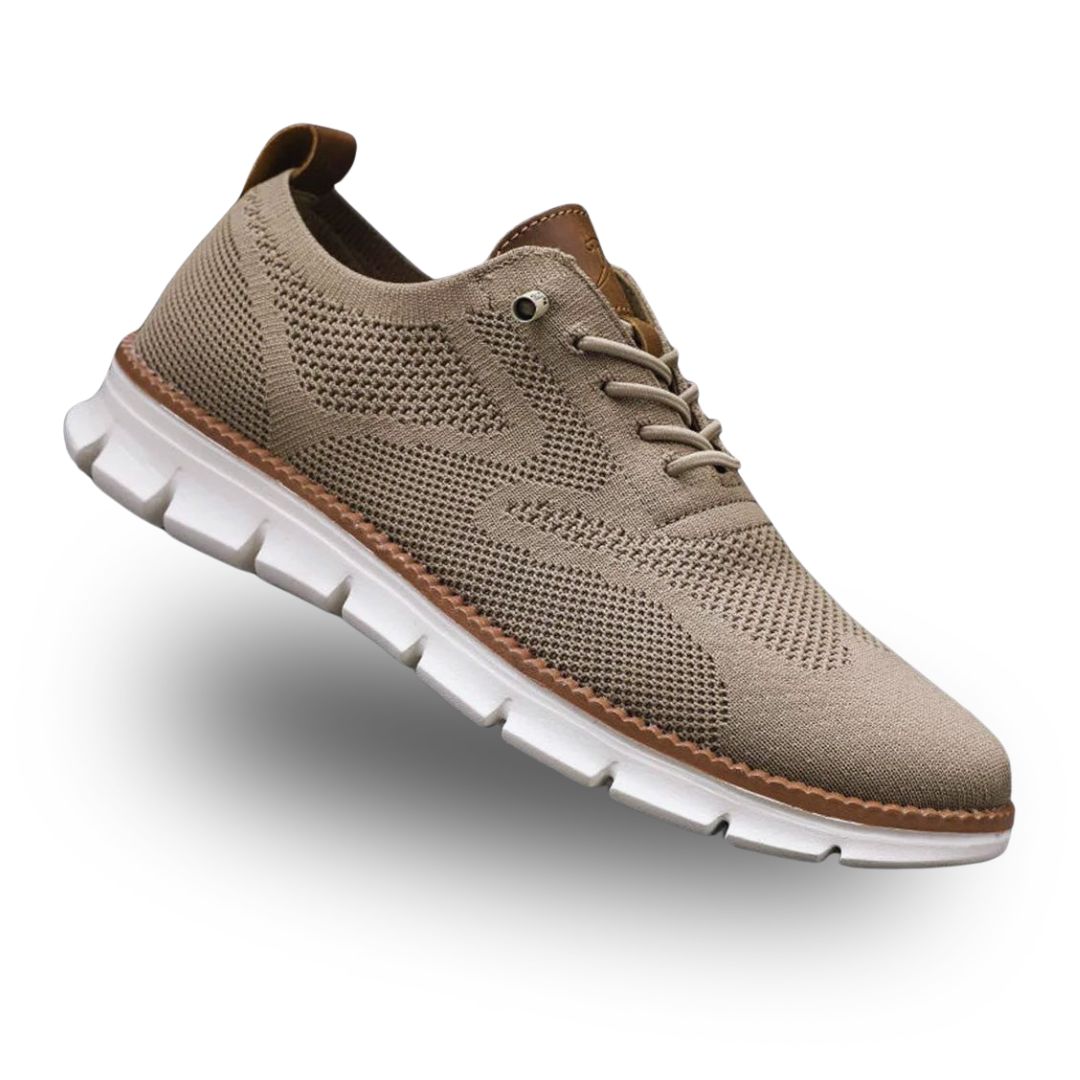 Montari Knit Slip-On Walking Shoes – Moc-Toe Cushioned Comfort Lace-Up Trainers