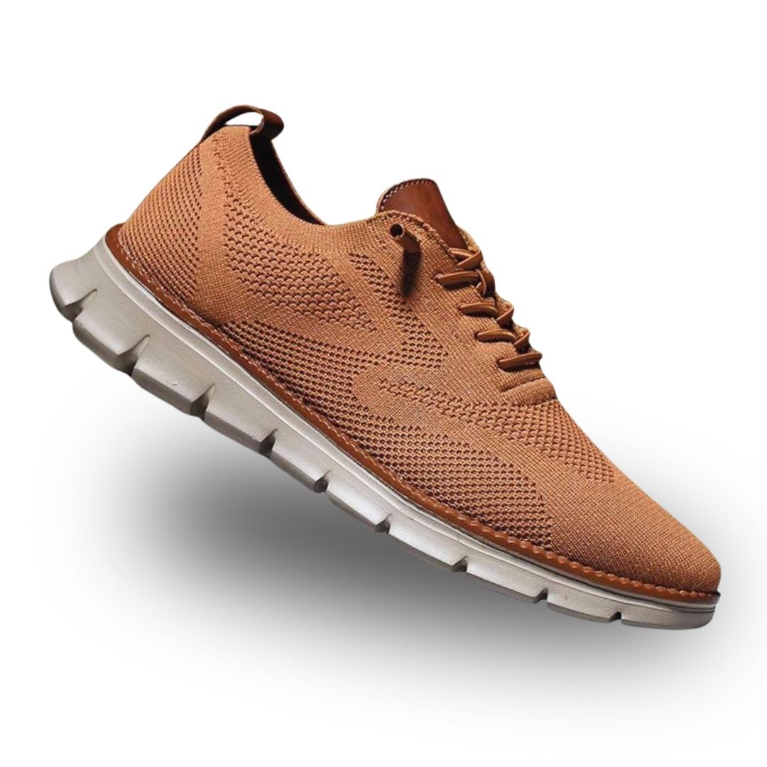 Montari Knit Slip-On Walking Shoes – Moc-Toe Cushioned Comfort Lace-Up Trainers